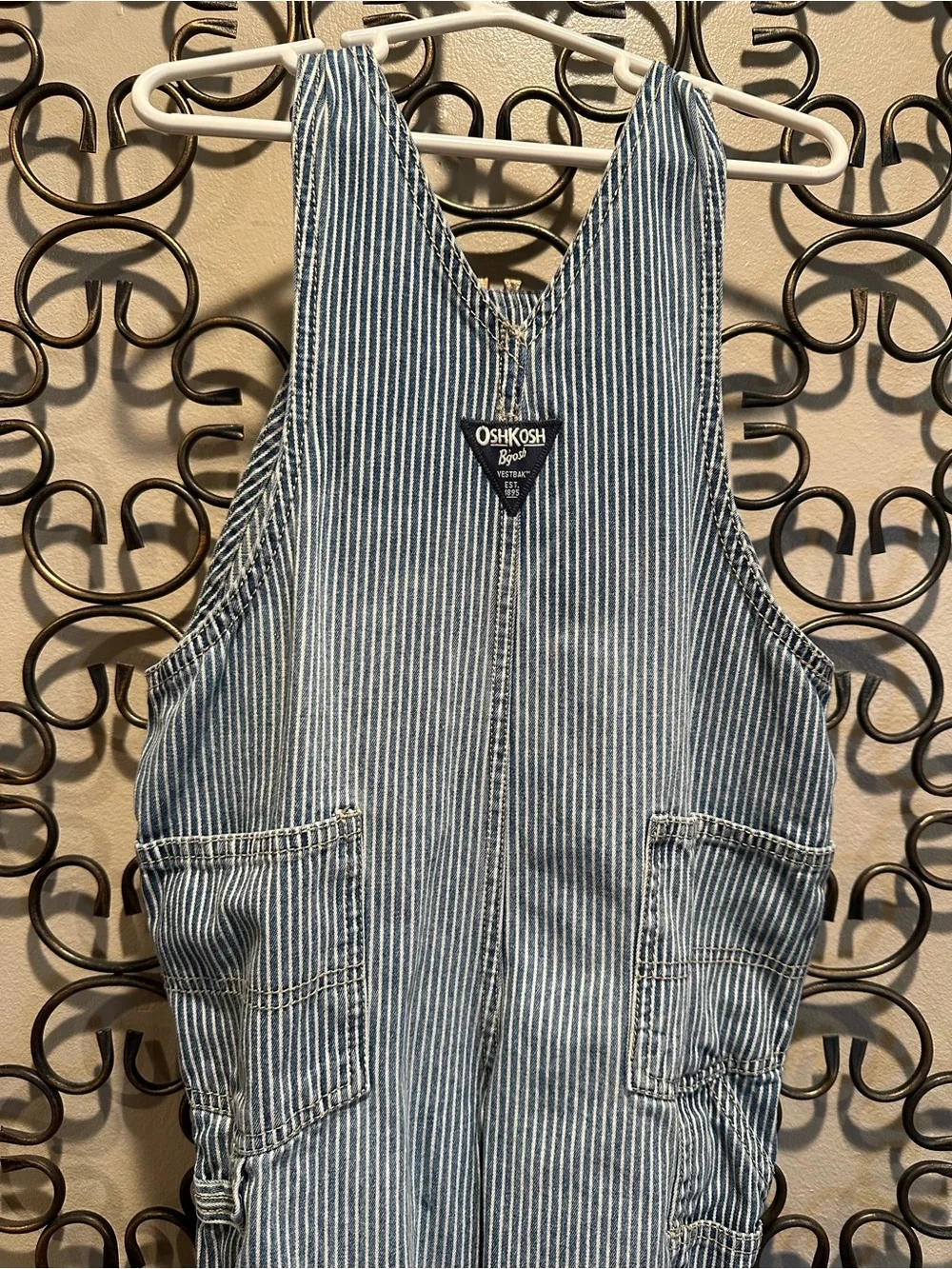OshKosh B'gosh Blue and White Pinstripe Overalls